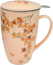 Load image into Gallery viewer, Ceramic Tea Mug with Infuser - Fall Leaves