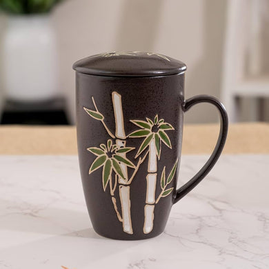 Ceramic Tea Mug with Infuser - Bamboo