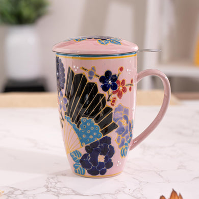 Ceramic Tea Mug with Infuser - Festival Fan
