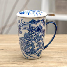 Load image into Gallery viewer, Ceramic Tea Mug with Infuser - Koi Fish