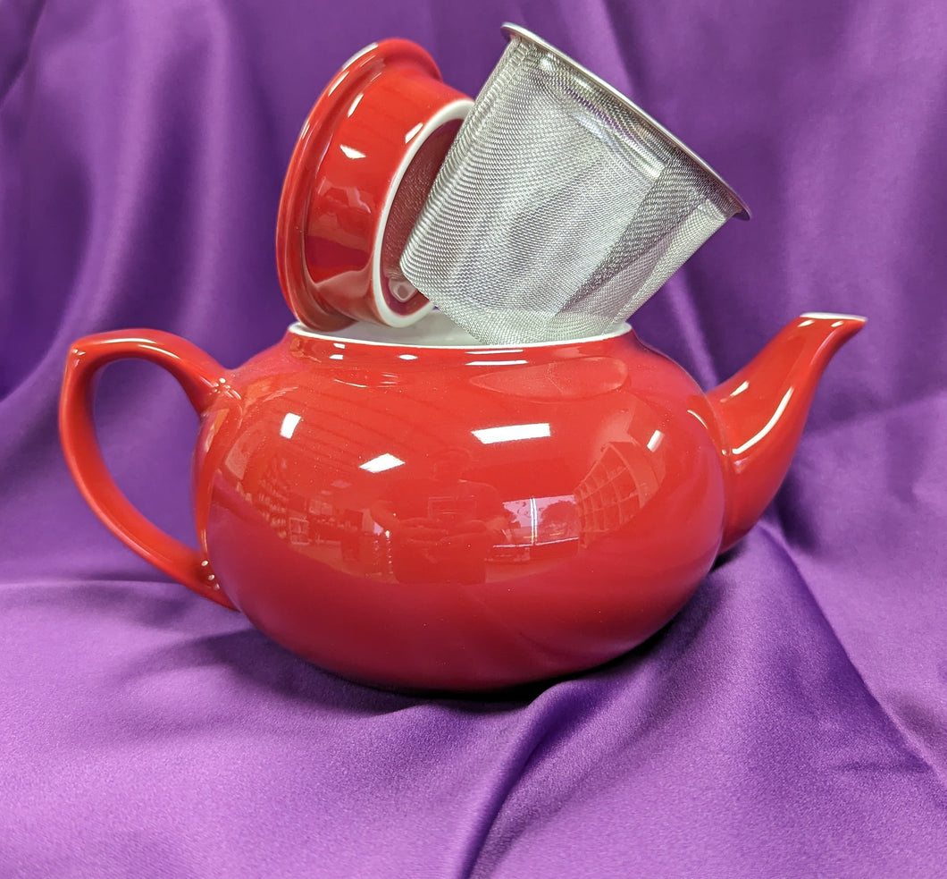 Ceramic Teapot Barn Red