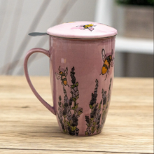 Load image into Gallery viewer, Ceramic Tea Mug with Infuser - Spring Bumblebee