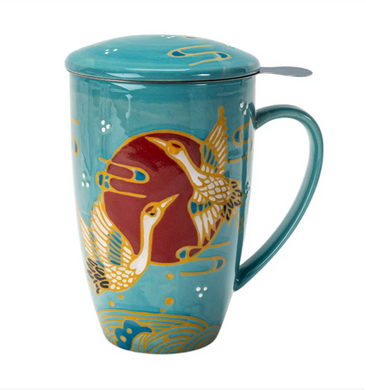 Ceramic Tea Mug with Infuser - Crane