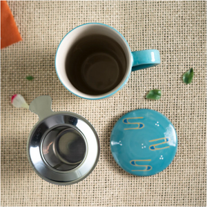 Ceramic Tea Mug with Infuser - Crane