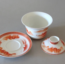 Load image into Gallery viewer, Red Coral Sansui Gaiwan