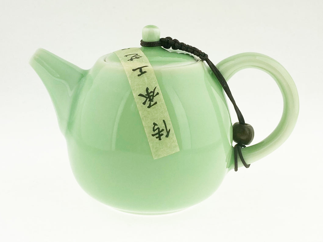 Straight Spout Green Teapot